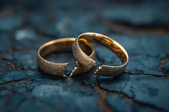 Anéis de ouro quebrados